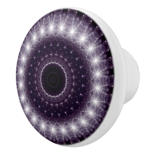 Fancy Delicate Black & White Lace Pattern Ceramic Knob (Right)