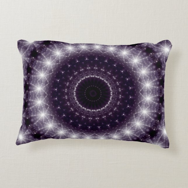 Fancy Delicate Black & White Lace Pattern Decorative Cushion (Back)