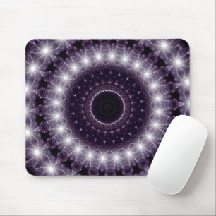 Fancy Delicate Black & White Round Lace Mouse Mat