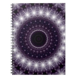 Fancy Delicate Black & White Round Lace Notebook