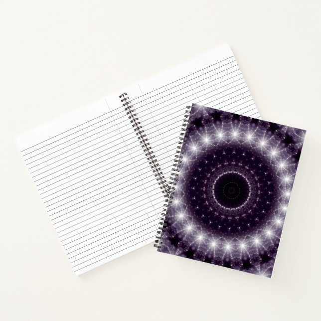 Fancy Delicate Black & White Round Lace Notebook (Inside)