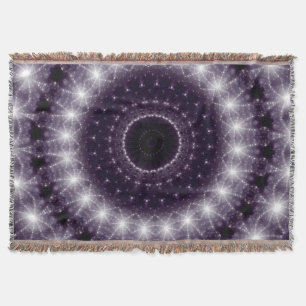 Fancy Delicate Black & White Round Lace Throw Blanket