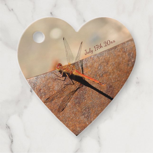 Fancy Dragonfly Wedding Favour Tags (Front)