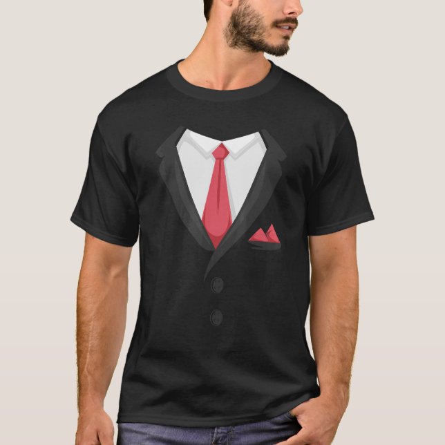 Fancy Dress Costume Tuxedo  Tie Carnival Men's Sui T-Shirt (Front)