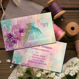 Fancy Dresses Tailor Abstract Glitter Business Card
