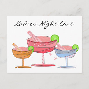 Fancy Drinks Ladies Night Out Postcard