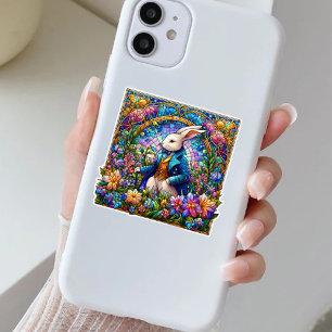 Fancy Easter Rabbit In Stained Glass Garden