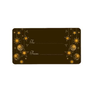 Fancy Elegant Gold Yellow Christmas Decorations Ta Label