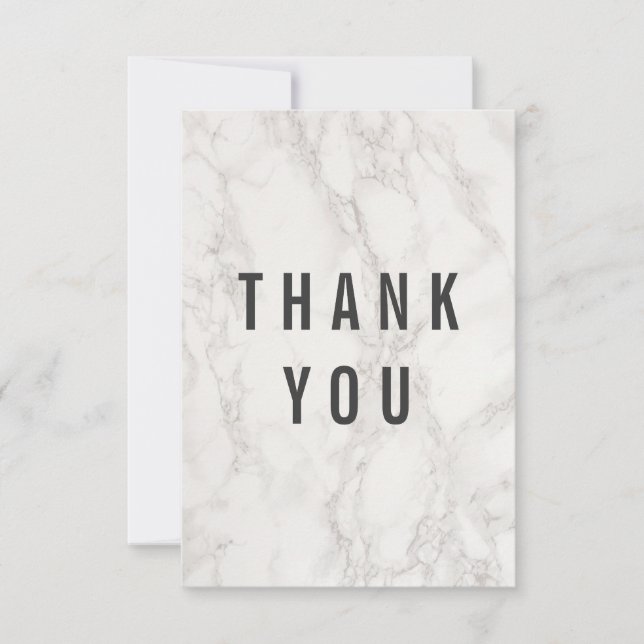Fancy Elegant Marble Wedding Thank You Card (Front)