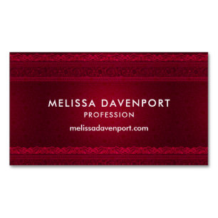 Fancy & Elegant Red Background Stylish Magnetic Business Card