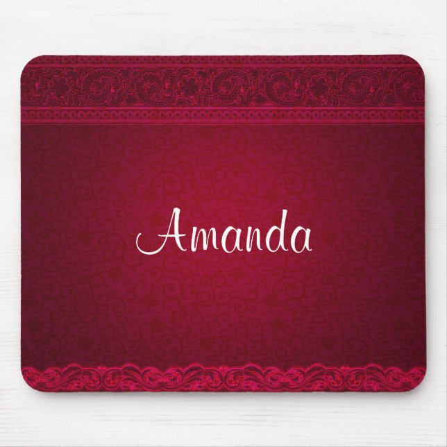 Fancy & Elegant Red Background Stylish Mouse Mat (Front)