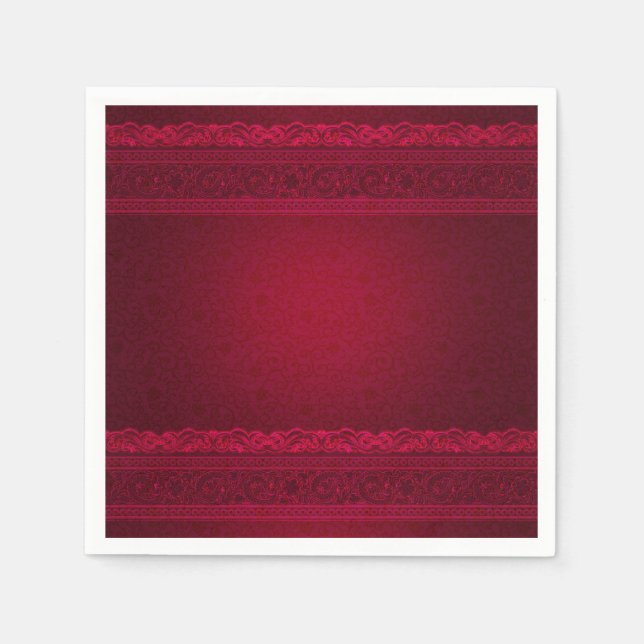 Fancy & Elegant Red Background Stylish Napkin (Front)