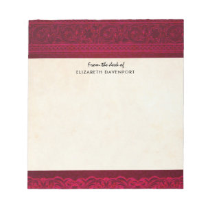 Fancy & Elegant Red Background Stylish Notepad