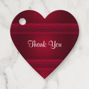 Fancy & Elegant Red Background Stylish Thank You Favour Tags