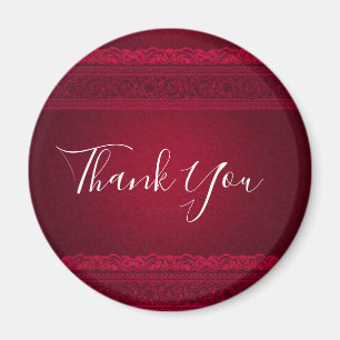 Fancy & Elegant Red Background Stylish Thank You Magnet