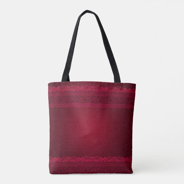 Fancy & Elegant Red Background Stylish Tote Bag (Back)