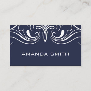 Fancy Elements Simple Blue Business Card