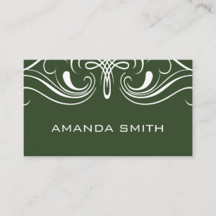 Fancy Elements Simple Dark Green Business Card