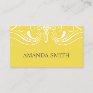 Fancy Elements Simple Yellow Business Card