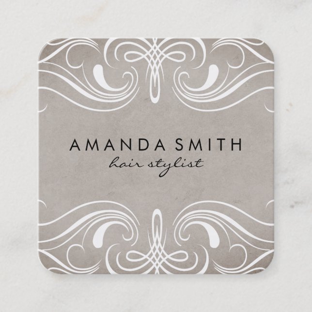 Fancy Elements Square Business Card (Front)