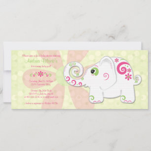 Fancy Elephant Baby Shower Invitation