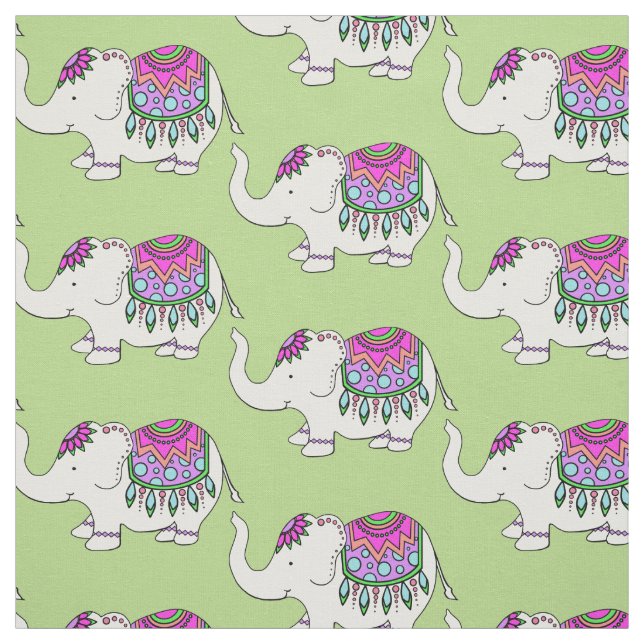Fancy Elephant Fabric (Swatch)