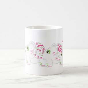 Fancy Elephants on Parade Personalised Mug