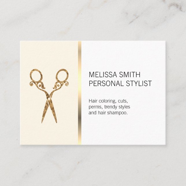 Fancy Elite Hairstylist Business Card (Front)