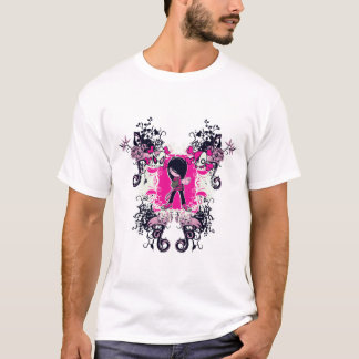 fancy emo girl kid with crossbone skull swirls T-Shirt
