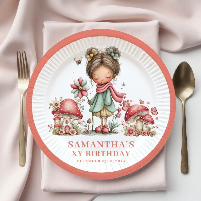 Fancy Fairy 8th Birthday Blush Pink Paper Plates (Fancy Fairy 8th Birthday Blush Pink Paper Plates)