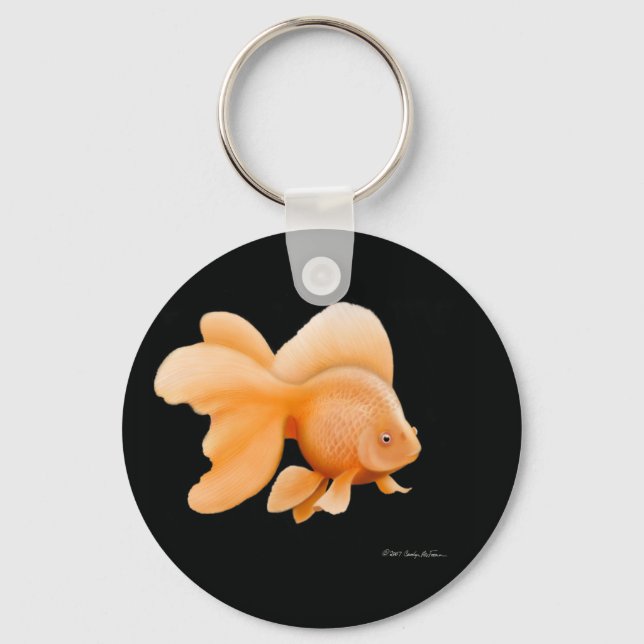 Fancy Fantail Goldfish Key Ring (Front)