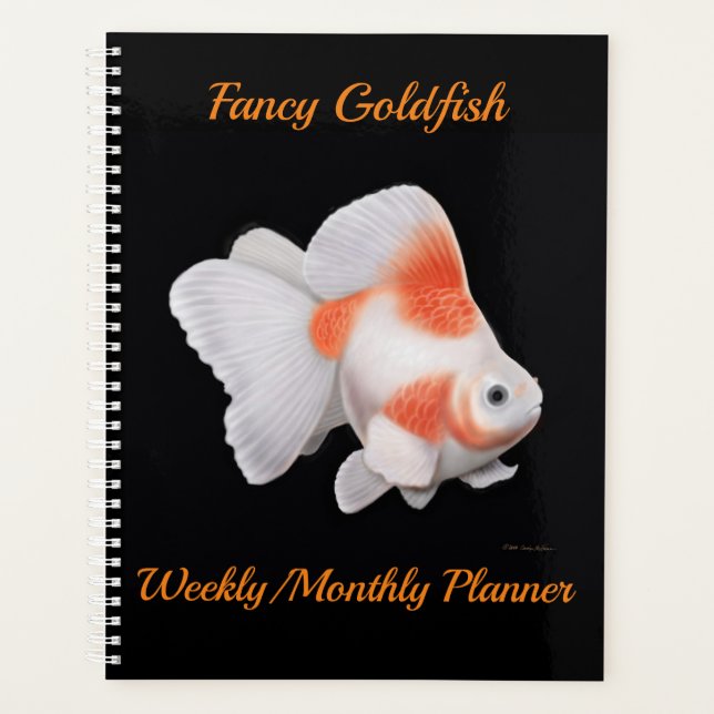 Fancy Fantail Goldfish Weekly Monthly Planner (Front)