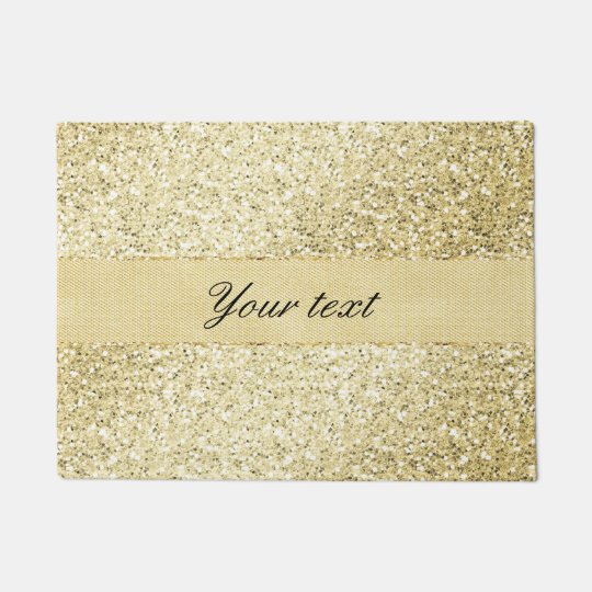 Fancy Faux Gold Glitter Personalised Doormat