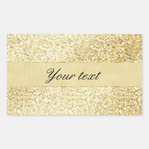 Fancy Faux Gold Glitter Personalised Rectangular Sticker