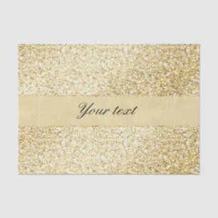Fancy Faux Gold Glitter Personalised Tissue Paper
