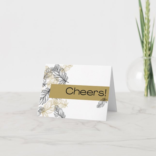 Fancy Feathers Cheers! Notecard (Front)