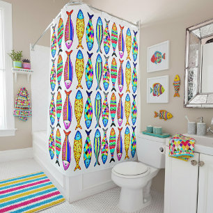 Fancy fish shower curtain