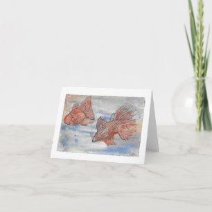 Fancy fishes - Small folded greeting Card