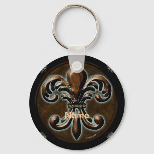 Fancy Fleur De Lis keychain