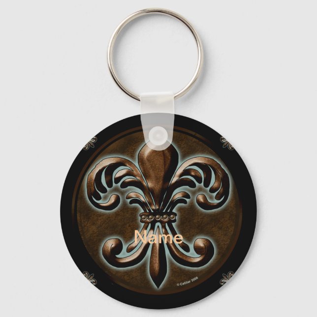 Fancy Fleur De Lis keychain (Front)