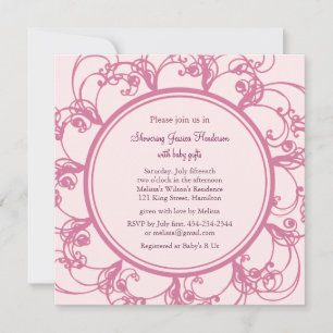 Fancy Floral Baby Shower Invitation (pink)