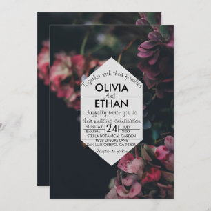 Fancy floral chic photo Wedding Invitation