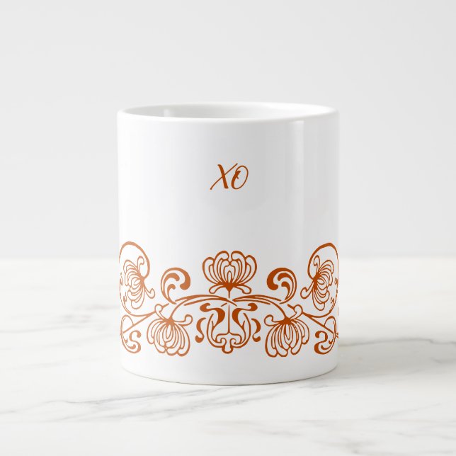 Fancy Floral Giant Coffee Mug (Front)