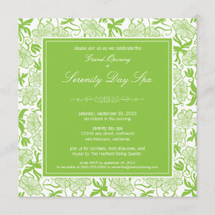 Fancy Floral Grand Opening Invitation (green)