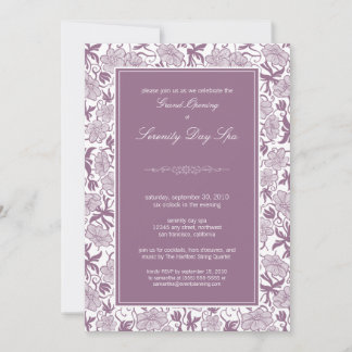 Fancy Floral Grand Opening Invitation (lavender)