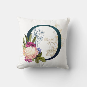 Fancy Floral Monogram Letter O Cushion