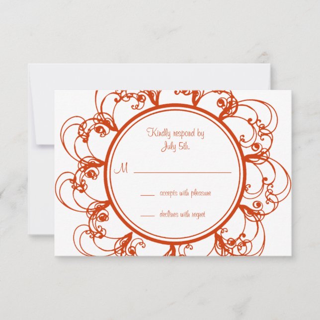 Fancy Floral RSVP (orange) (Front)