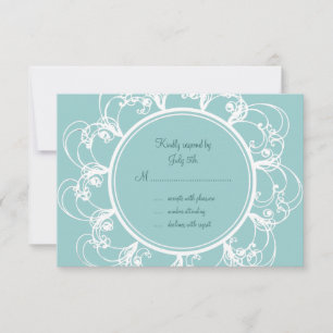 Fancy Floral RSVP (turquoise)