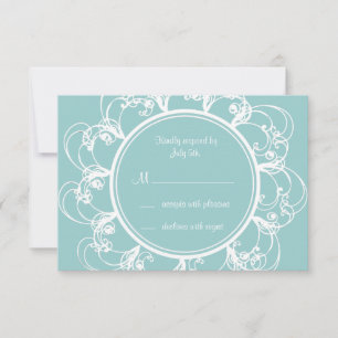 Fancy Floral RSVP (turquoise) Card