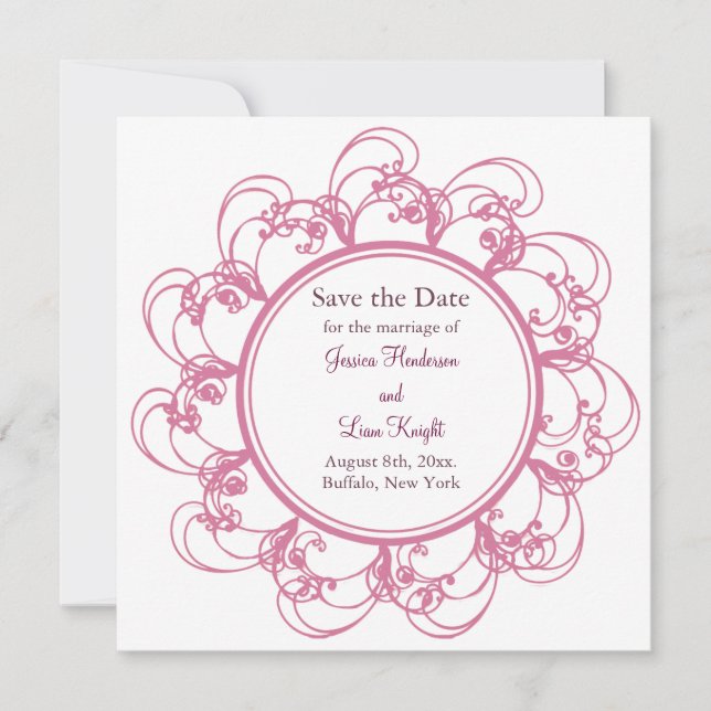 Fancy Floral Save the Date (Front)